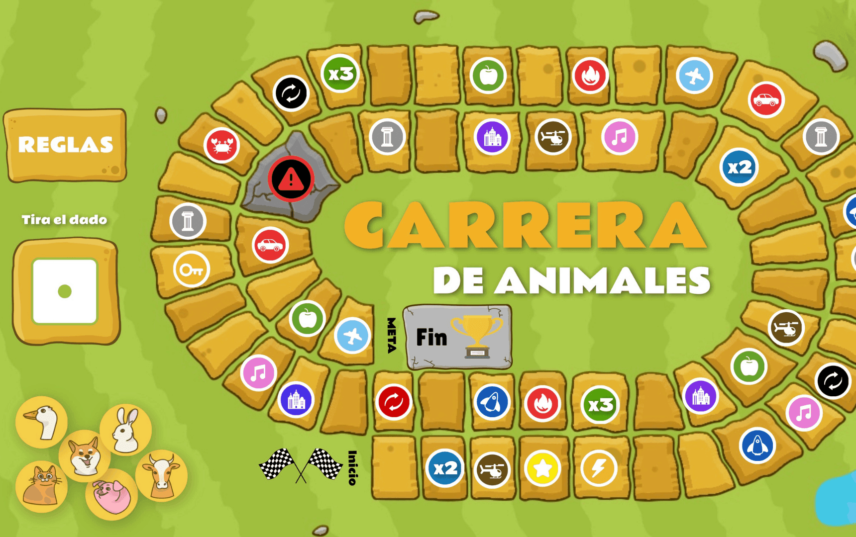 Carrera de animales (2 jugadores)